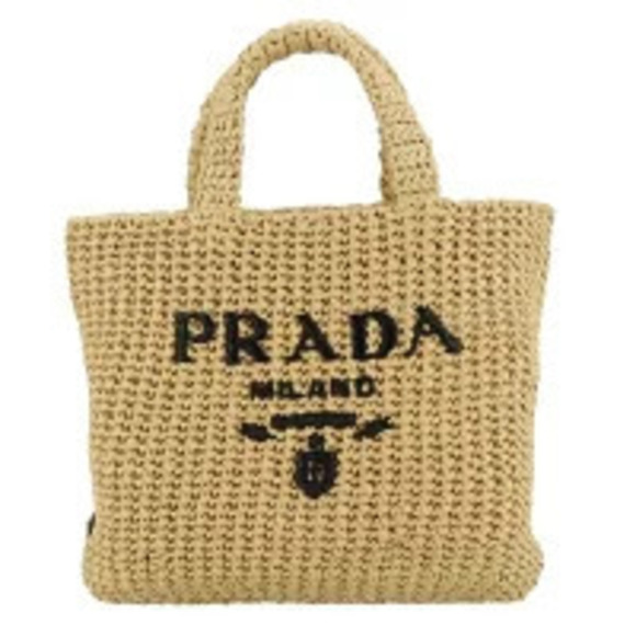 Prada Handbags - Prada crochet tote bag natural raffia effect yarn Tan